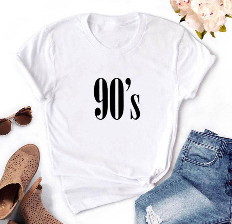 90's Letters Printed T-shirt