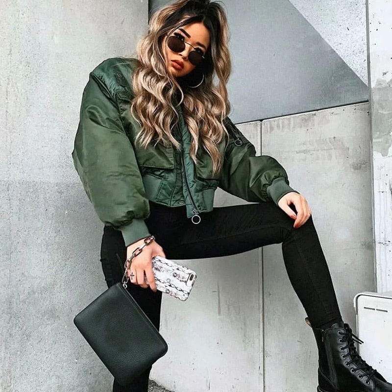 Army Green Bomber Jacket