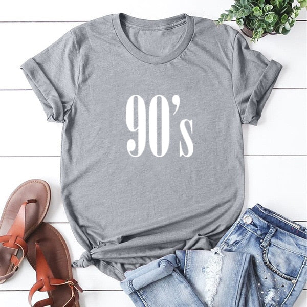 90's Letters Printed T-shirt