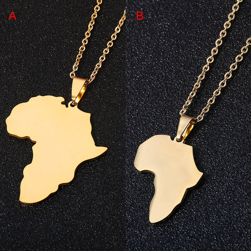 African Medallion in Gold Necklace