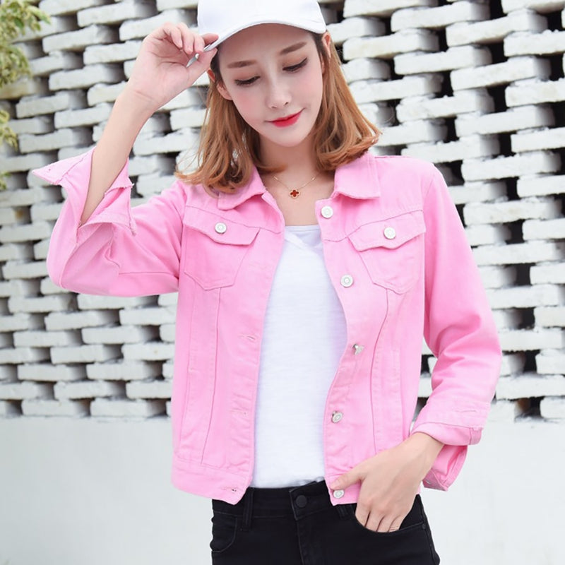 Candy Color Denim Jacket