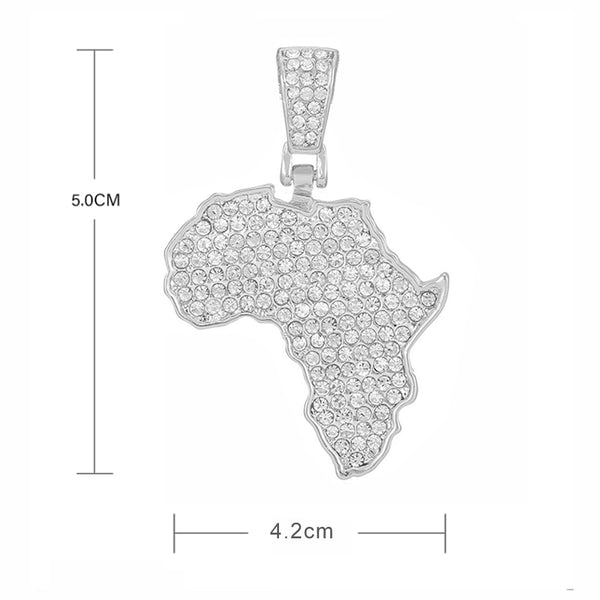 Unisex African Map Necklace