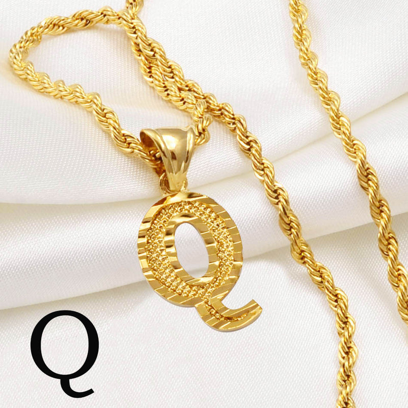 The Gold Rope Chain with Letters