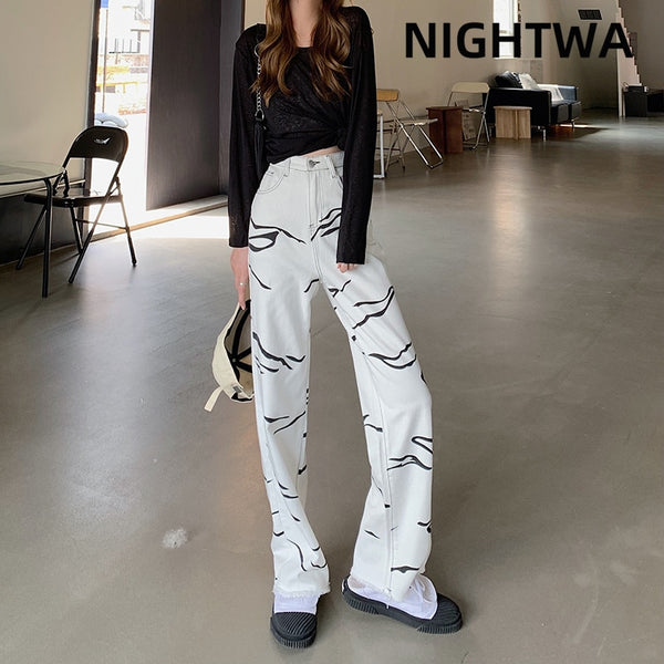 Zebra Pattern High Waist Pants