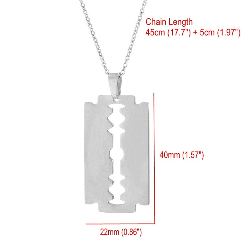 Chic Shaving Blade Pendant Necklace