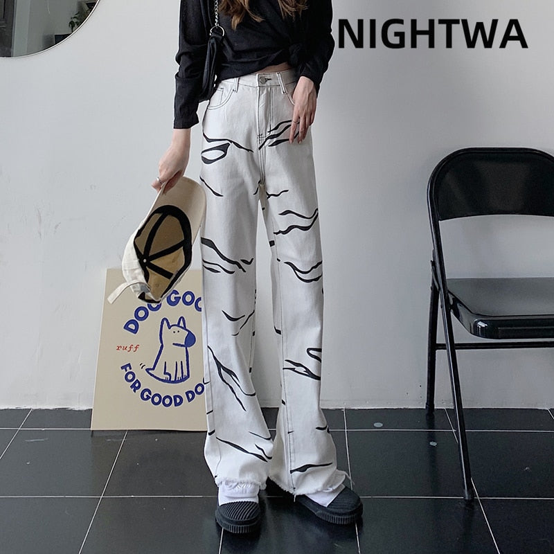 Zebra Pattern High Waist Pants