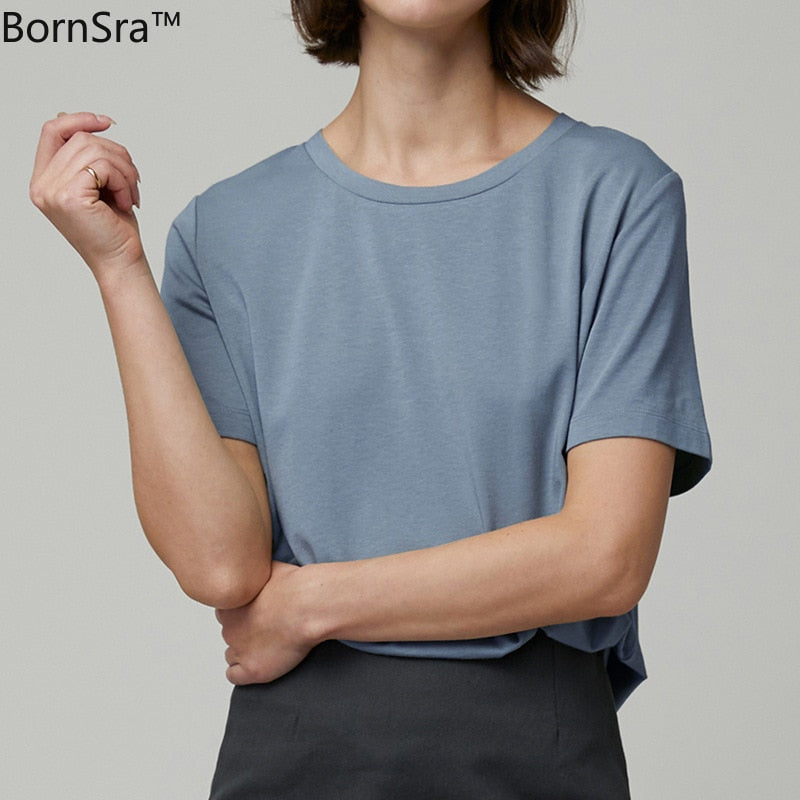 Loose and Versatile Basic Cotton T-Shirt