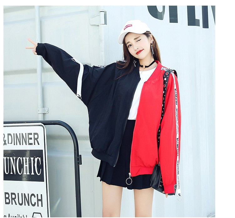 Oversized Black and Red Jacket