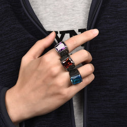 Big Statement Geometry Stone Ring