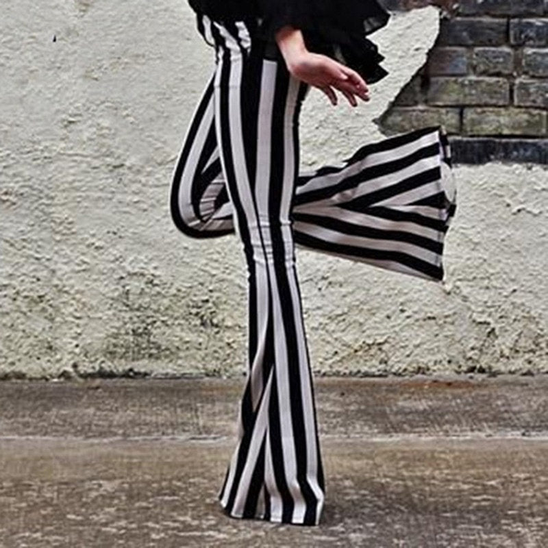 Elegant Black Vertical Striped Pants