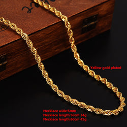 24k Gold Twisted Gold Rope Chain