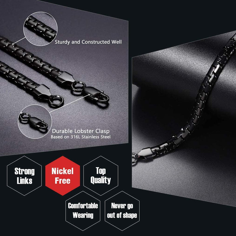 Flat Box Chain Stainless Steel Necklace