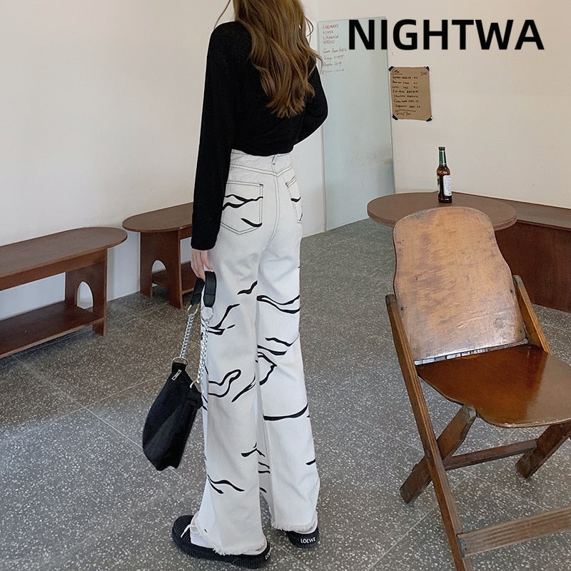 Zebra Pattern High Waist Pants