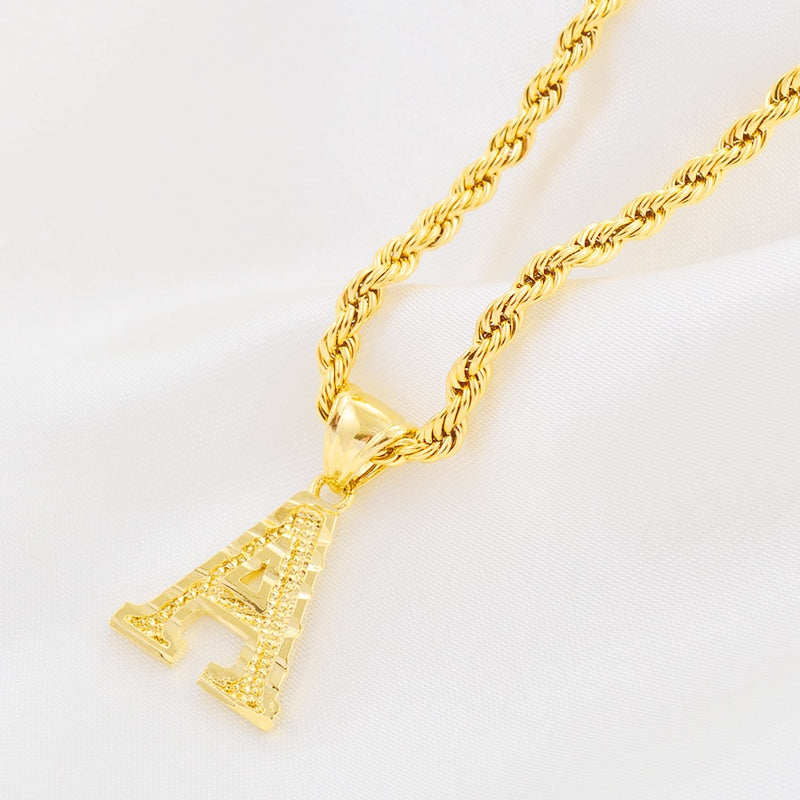 The Gold Rope Chain with Letters