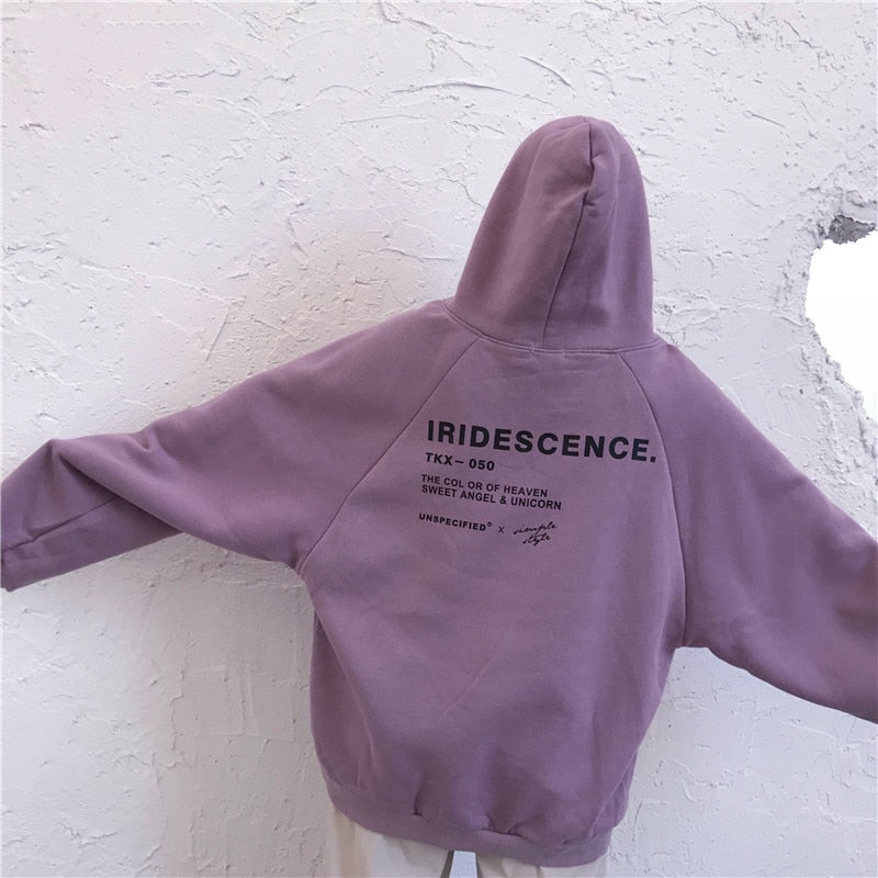 Velvet Warm Soft Letter Printed Hoodie