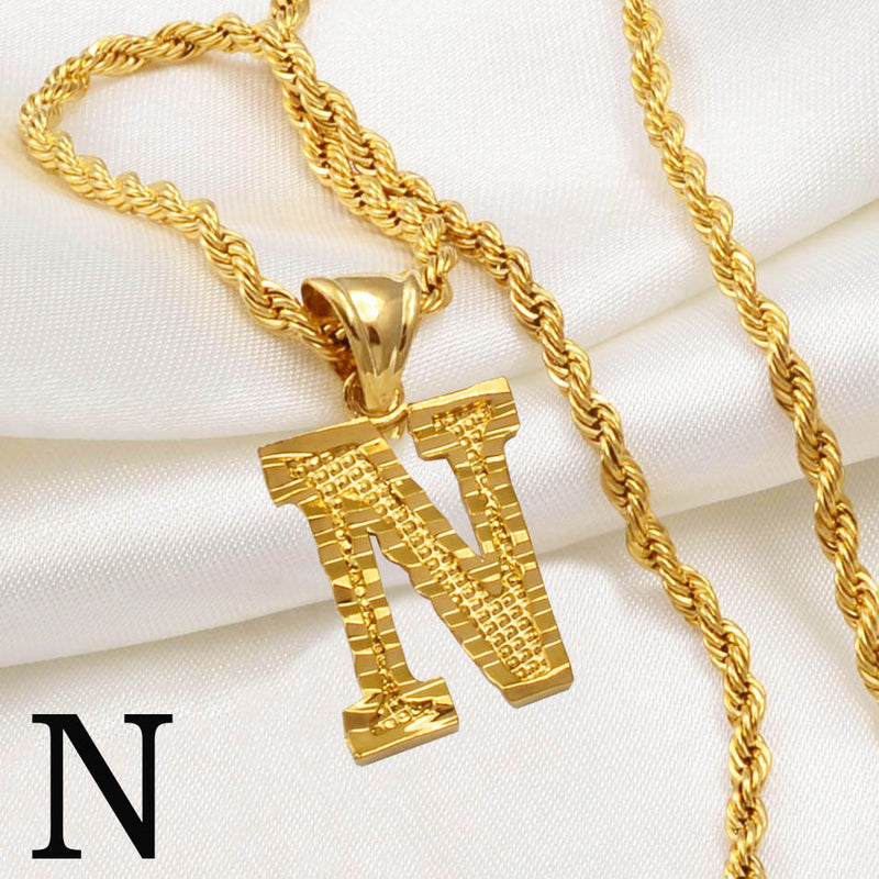 The Gold Rope Chain with Letters