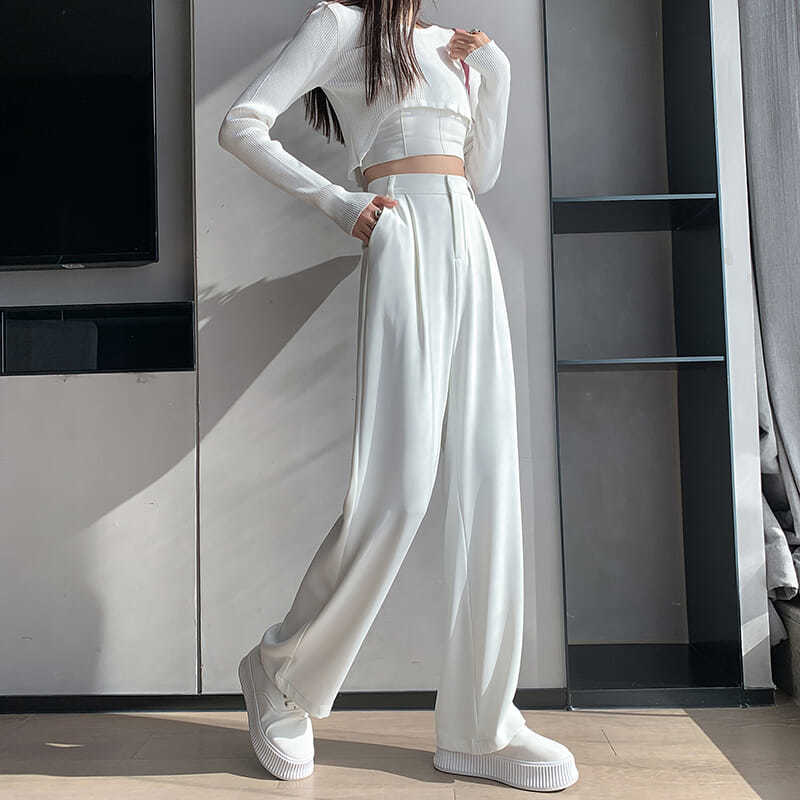 Chic White Wide Leg Pants