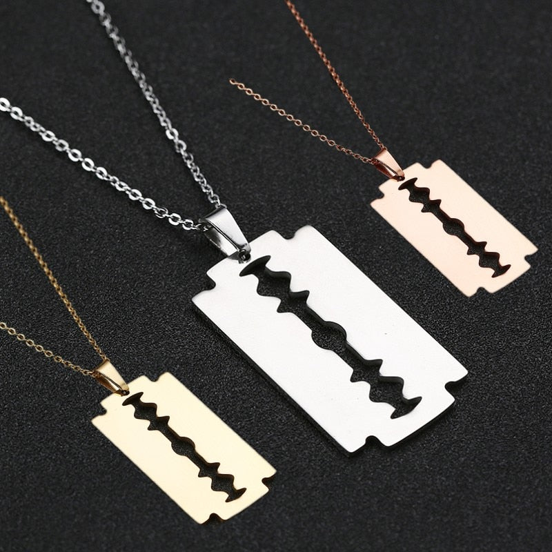 Chic Shaving Blade Pendant Necklace