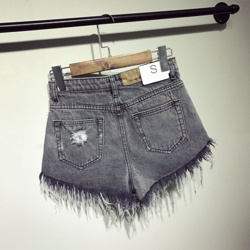 High Waist Ripped Denim Shorts