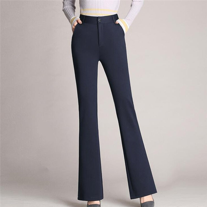 Elegant Black Vertical Striped Pants