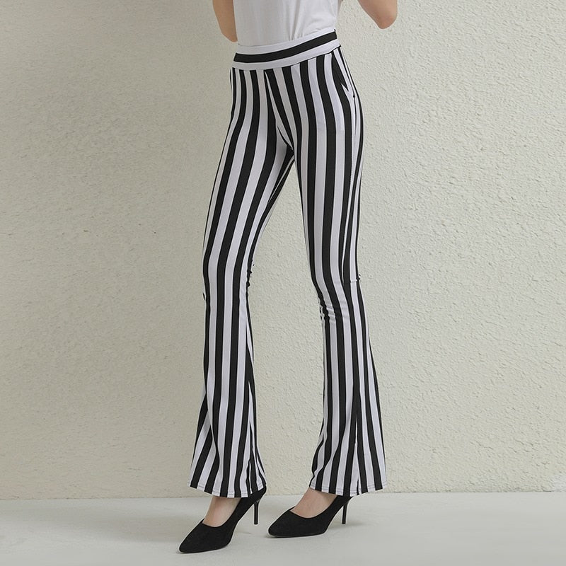 Elegant Black Vertical Striped Pants