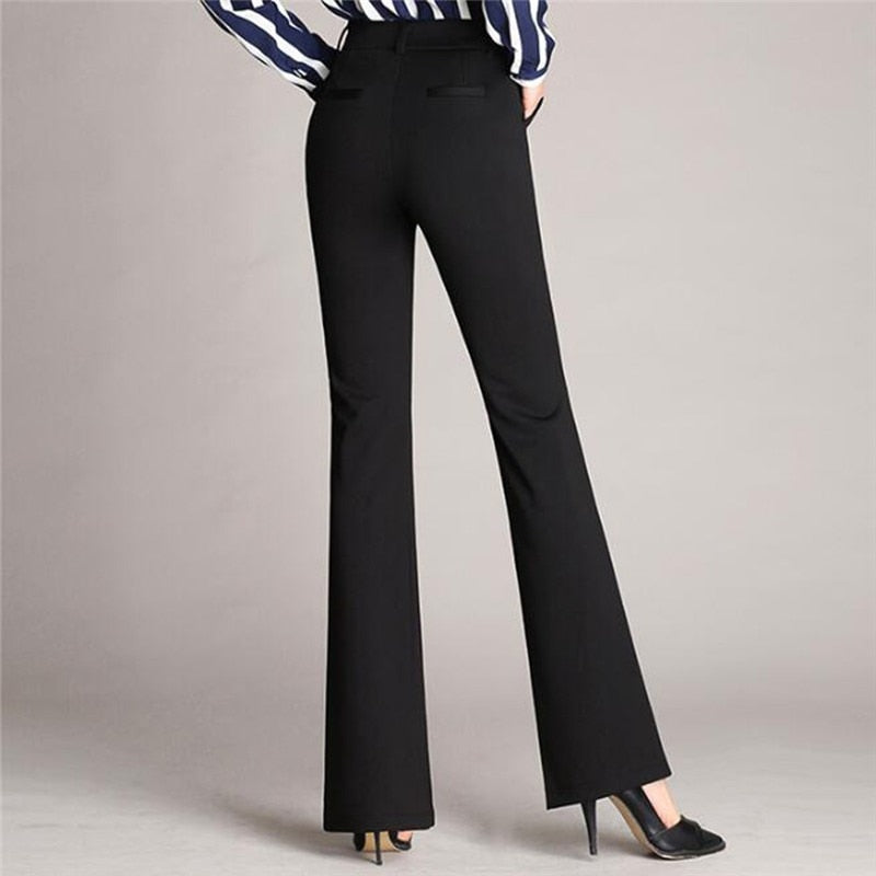 Elegant Black Vertical Striped Pants