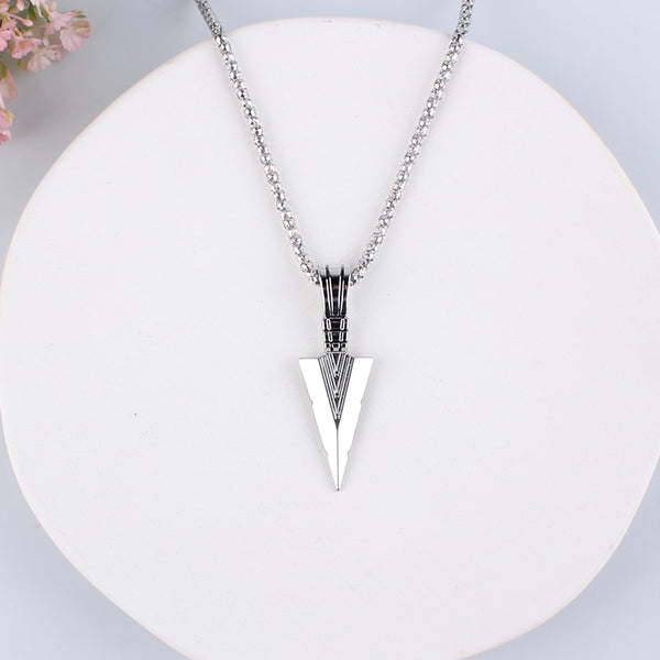 Arrow Head Pendant Long Chain Necklace