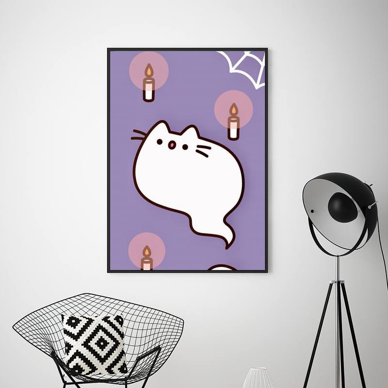 Cartoon P-Pusheens Cat  POSTER Prints Wall Pictures Living Room Home Decoration Small