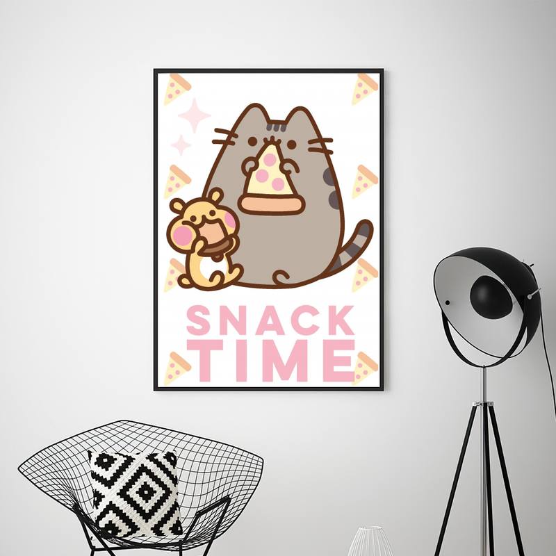 Cartoon P-Pusheens Cat  POSTER Prints Wall Pictures Living Room Home Decoration Small