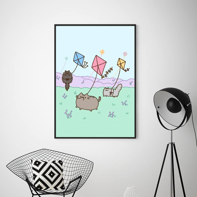 Cartoon P-Pusheens Cat  POSTER Prints Wall Pictures Living Room Home Decoration Small