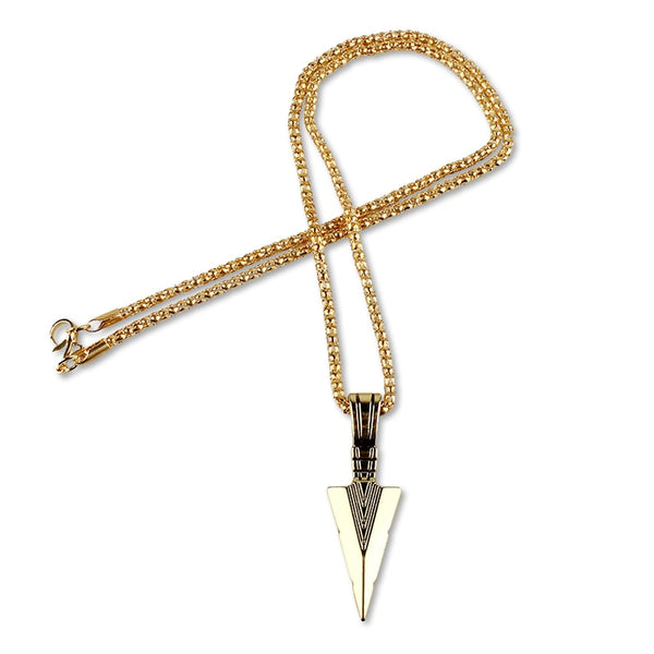 Arrow Head Pendant Long Chain Necklace